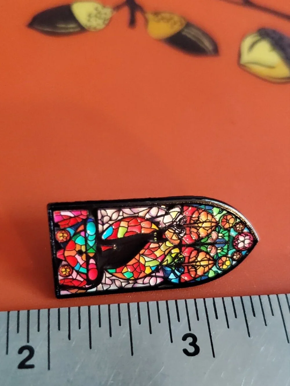 Stained Glass Cat Enamel Pin - Colorful Mosaic Design